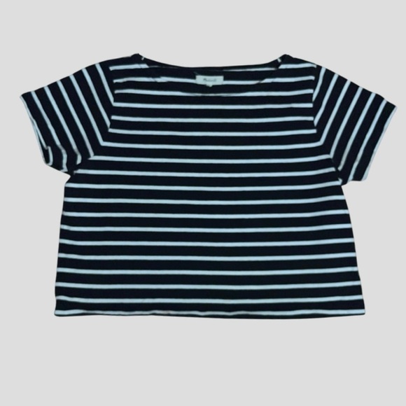 Madewell Striped Boxy Tee S – Parisian Chic, Coastal Prep, Quiet Luxury Basic - Picture 1 of 3